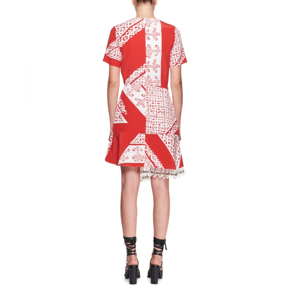 ALTUZARRA Tournelle Silk Short-Sleeve Bandana-Print Silk Dress Size 44 or 12 - Picture 2 of 13
